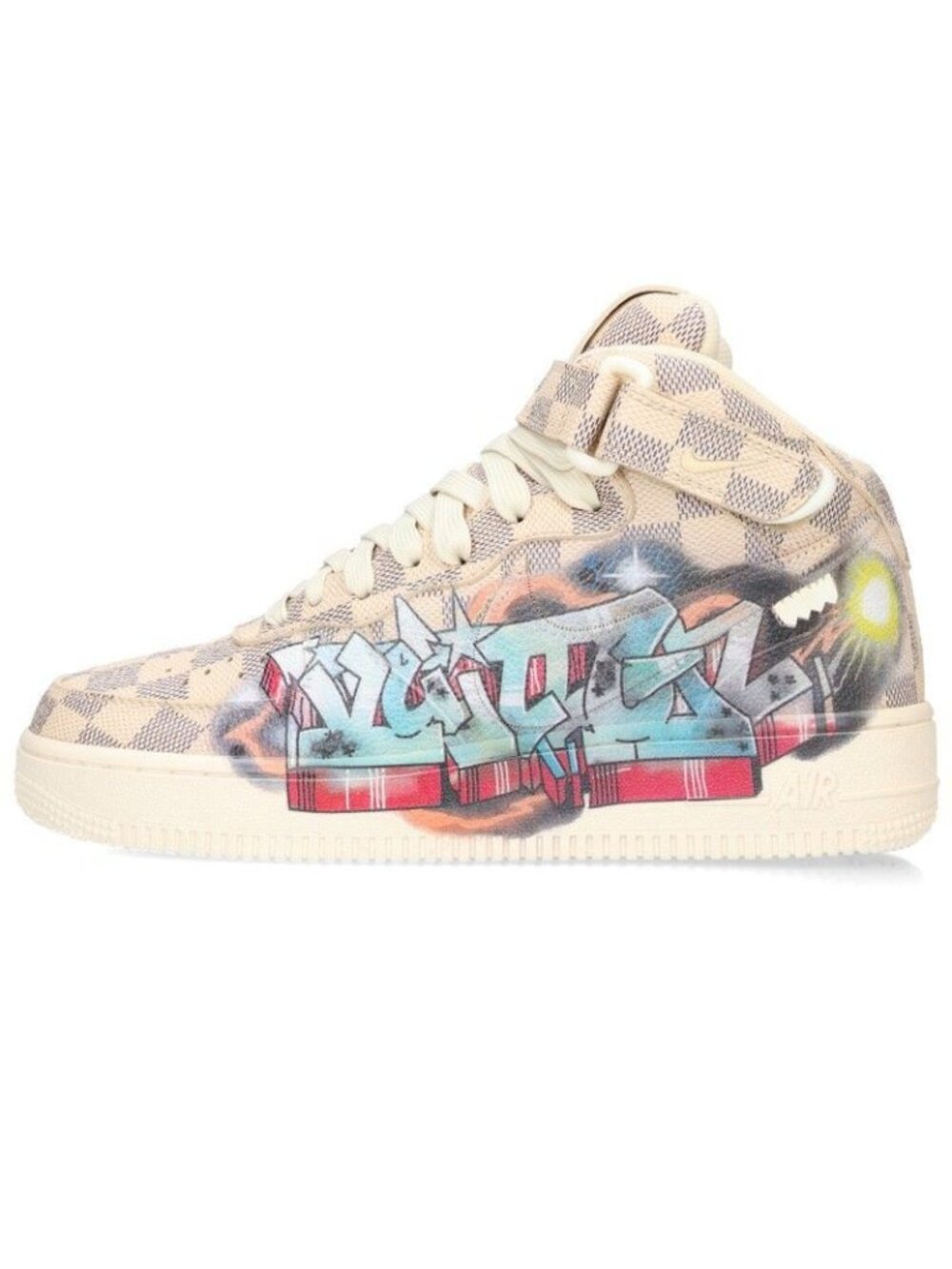 Louis Vuitton Nike Mid Virgil Abloh Sail&multi Color Air Force 1 Mid Graffiti